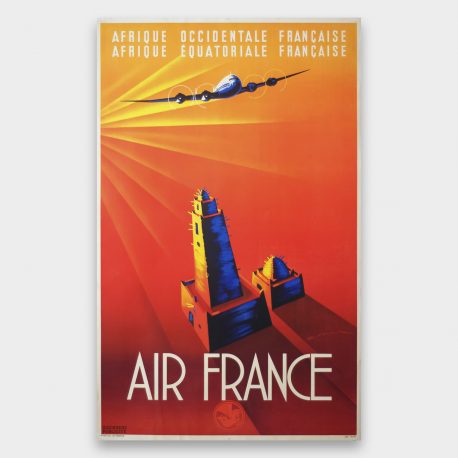 Vintagejuliste Matkailu Air France Afrique 42×67-2