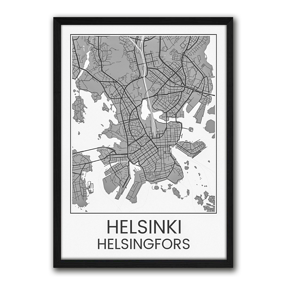 Helsinki - karttajuliste, vaalea | KonstFabrik