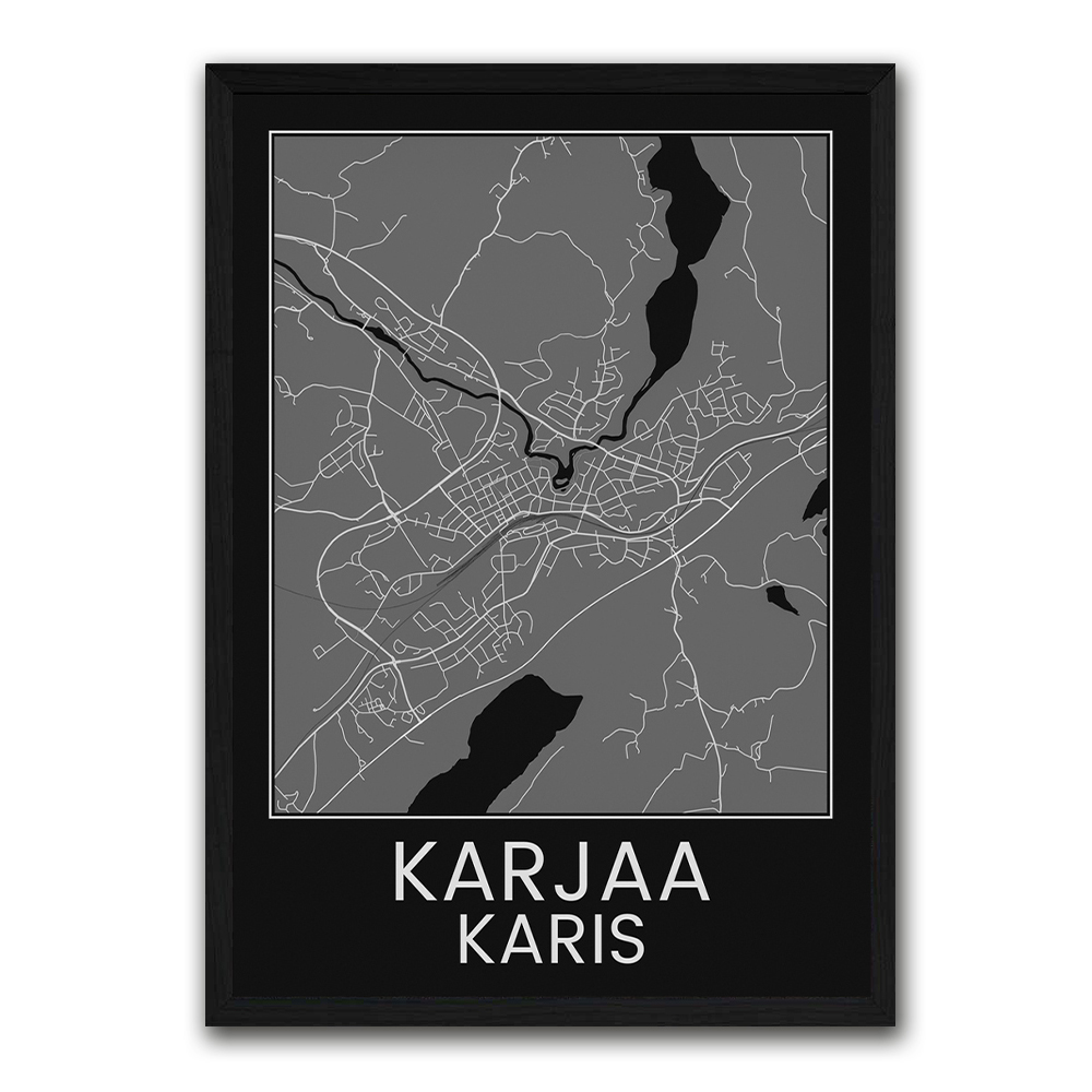 Karjaa - karttajuliste, tumma | KonstFabrik