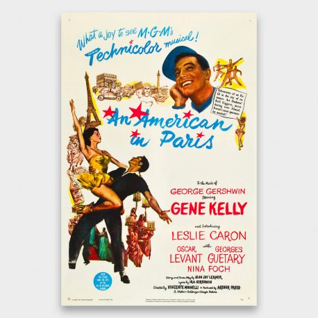 Vintagejuliste Elokuvat American in Paris 42×63-2