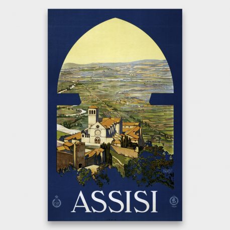Vintagejuliste Matkailu Assisi 42×66-2