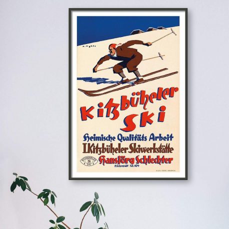 Vintagejuliste Matkailu Austria Kitzbuhel 42×63-1