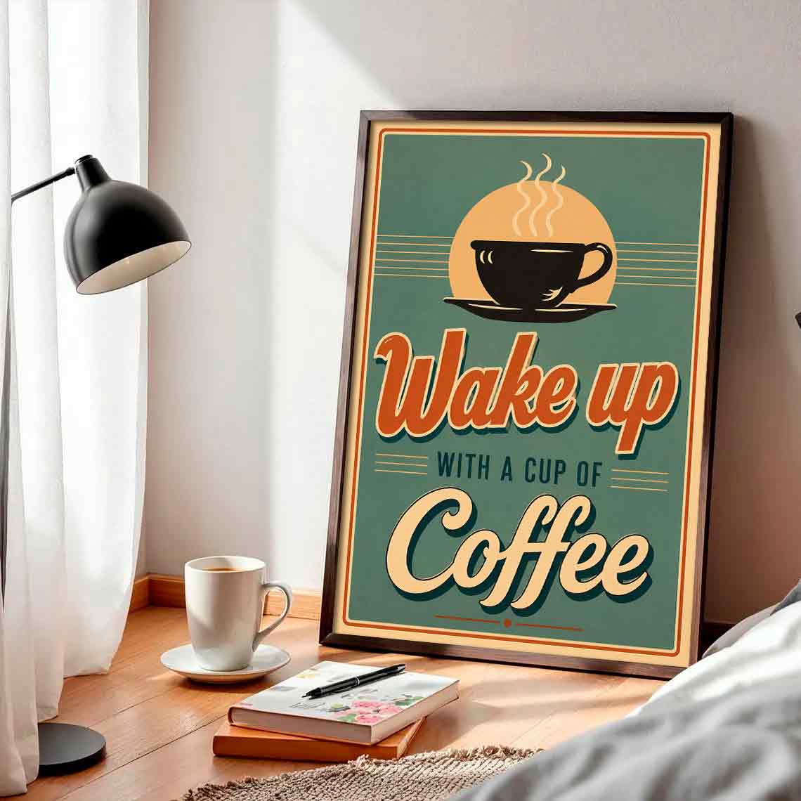 Juliste juomat wake up with LÖ 40×55 50×70-1aa
