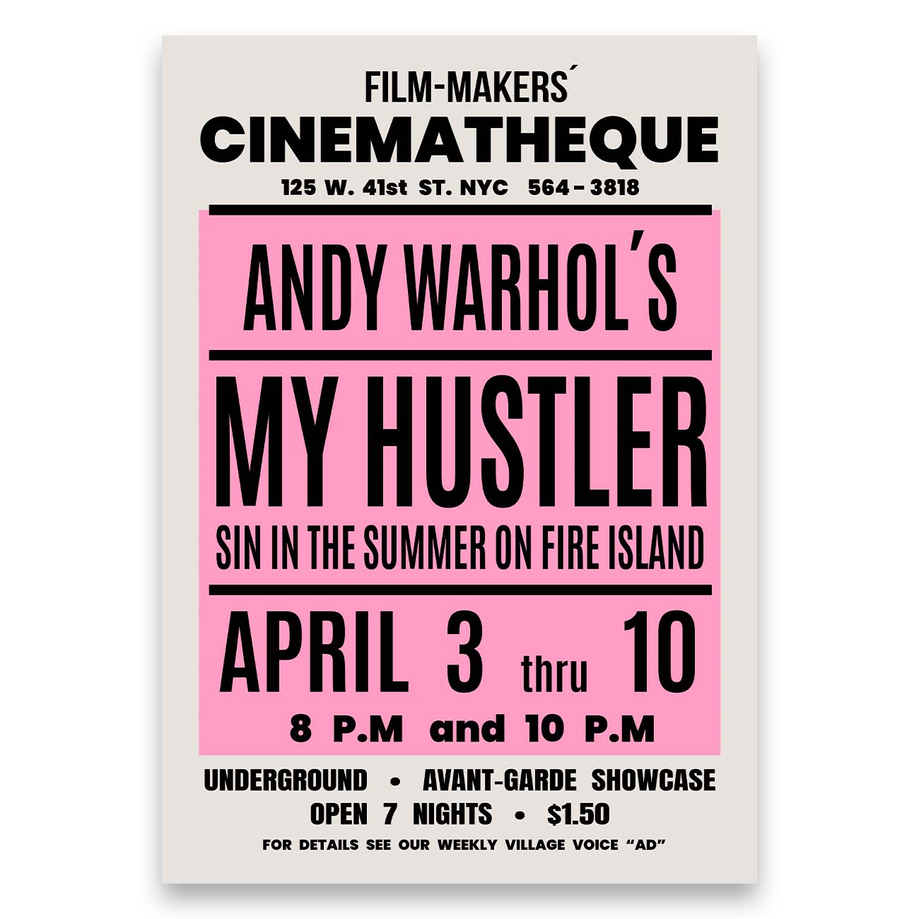 Juliste Andy Warhol My Hustler 70×100-3