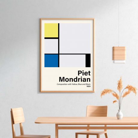 Juliste Mondrian Yellow Blue Black 50×70 cm-7