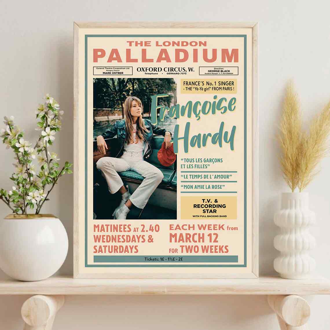 Juliste musiikki francoise hardy LÖ 40×55 50×70-5aaa