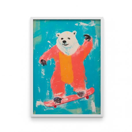 Juliste – Graafiset – Skeittaava jääkarhu-3