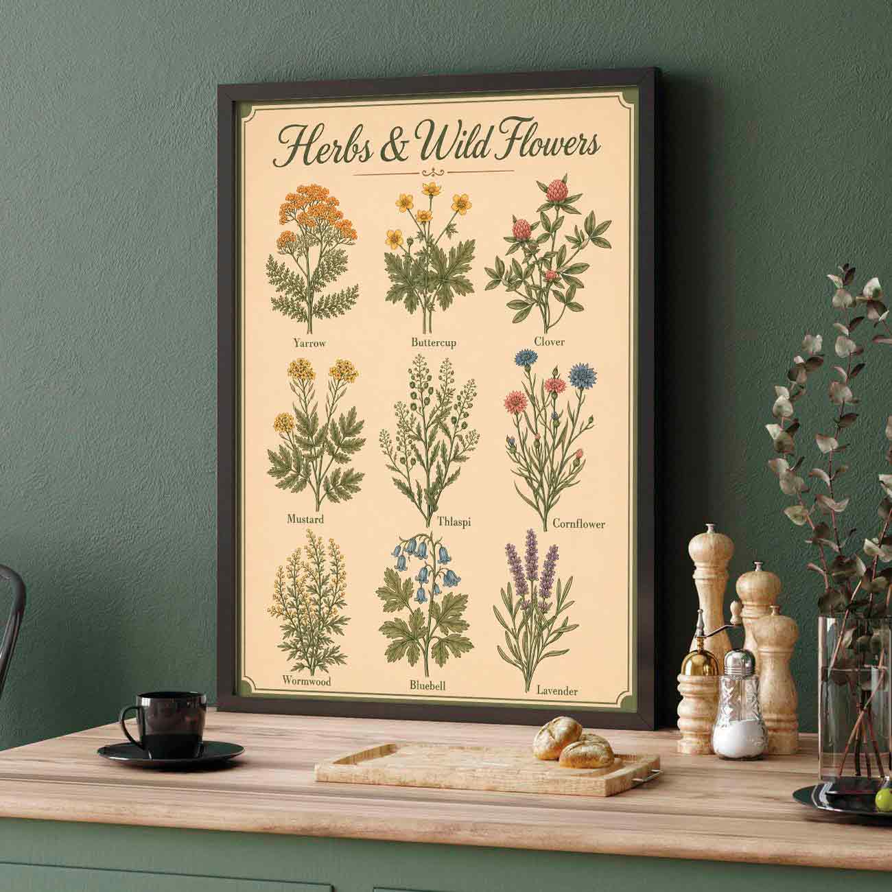 Juliste herbs and wild flowers LÖ 40×55 50×70-1aaa