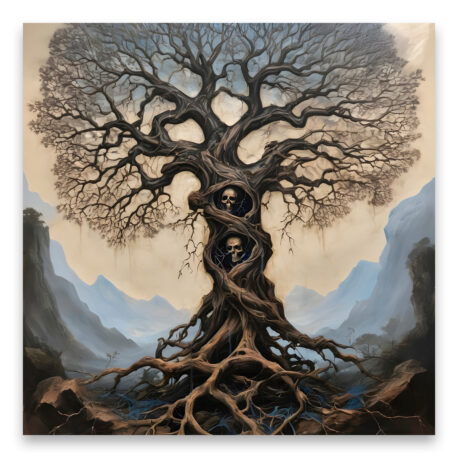 Canvastaulu Tree of Death 3 70×70 80×80 cm-2