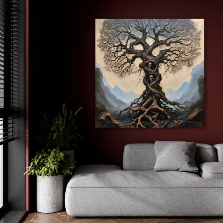 Canvastaulu Tree of Death 3 70×70 80×80 cm-3