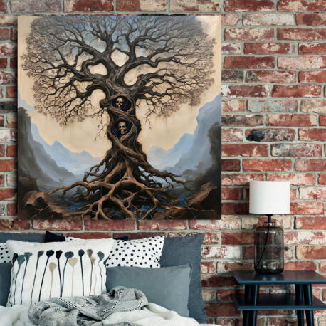 Canvastaulu Tree of Death 3 70×70 80×80 cm-4