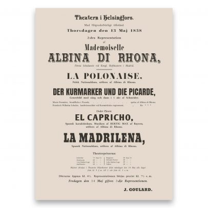 Juliste Albina di Rhona (1858)