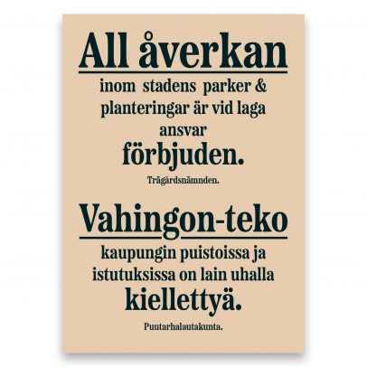 Juliste All åverkan, Vahingon-teko (n. 1910)