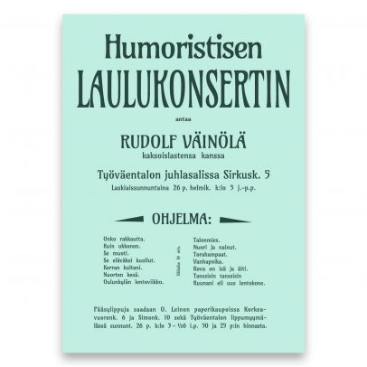 Juliste Humoristinen laulukonsertti (1910-luku)
