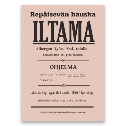 Juliste Repäisevän hauska iltama (1910-luku)