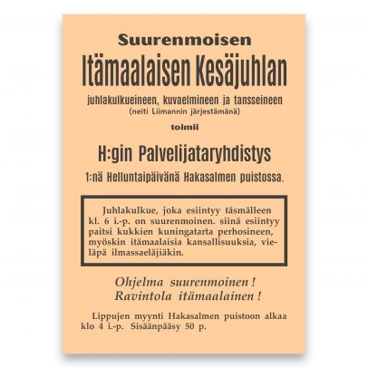 Juliste Itämaalainen Kesäjuhla (1910-luku)