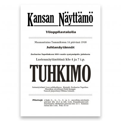 Juliste Kansan Näyttämö - Tuhkimo (1918)