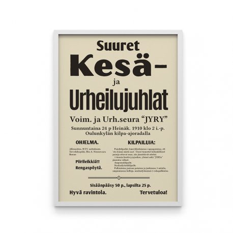 Juliste – Vanhat tapahtumat – Kesäurheilujuhla 1-2