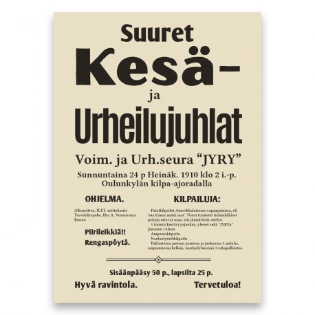 Juliste – Vanhat tapahtumat – Kesäurheilujuhla 1-3