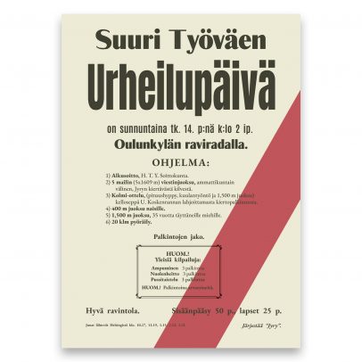 Juliste Suuri Työväen Urheilupäivä (1910-luku)