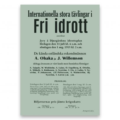 Juliste Internationella stora tävlingar i fri idrott (1915)