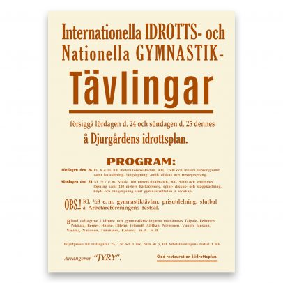 Juliste Internationella idrotts- och nationella gymnastic tävlingar (1910-luku)