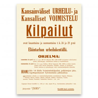 Juliste Kansainväliset urheilu- ja kansalliset voimistelukilpailut (1910-luku)