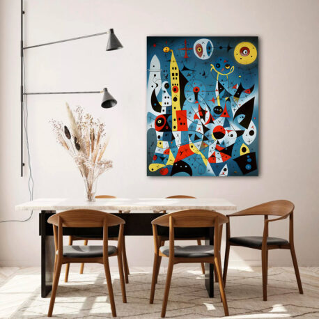 Canvastaulut Abstrakti City view Miro style 2 75×95 cm-1