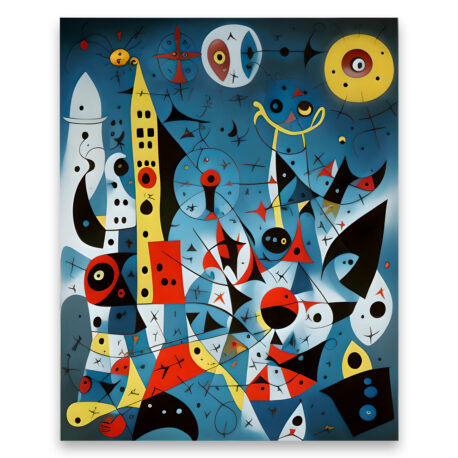 Canvastaulut Abstrakti City view Miro style 2 75×95 cm-3