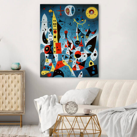 Canvastaulut Abstrakti City view Miro style 2 75×95 cm-4