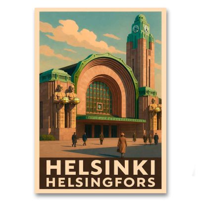 Juliste Visit Helsinki rautatieasema