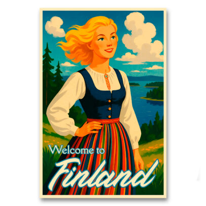 Vintagejuliste Welcome to Finland