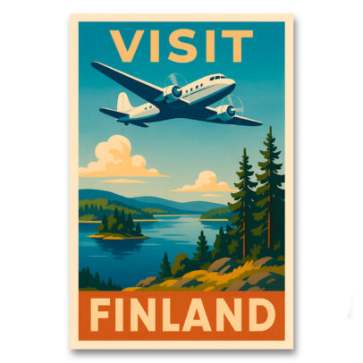 Vintagejuliste Visit Finland by Air 1