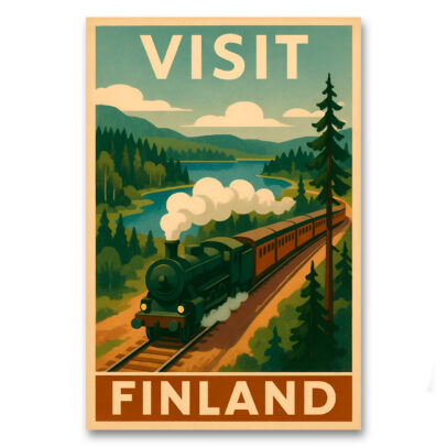 Vintagejuliste Visit Finland juna - kesä