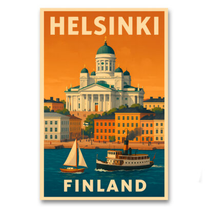 Vintagejuliste Visit Helsinki 1