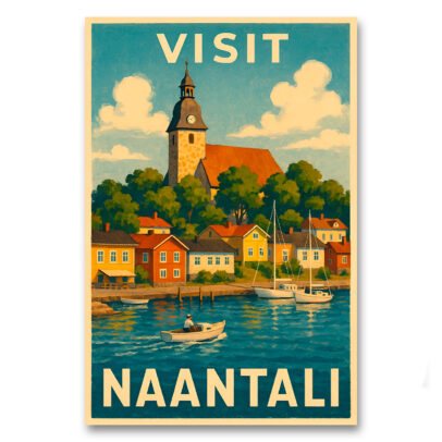 Vintagejuliste Visit Naantali 1