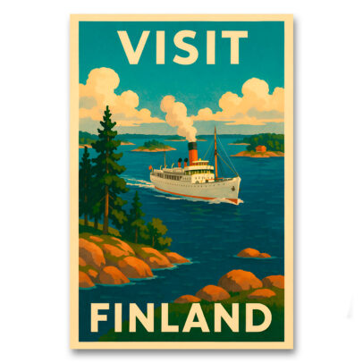 Vintagejuliste Visit Finland saaristo