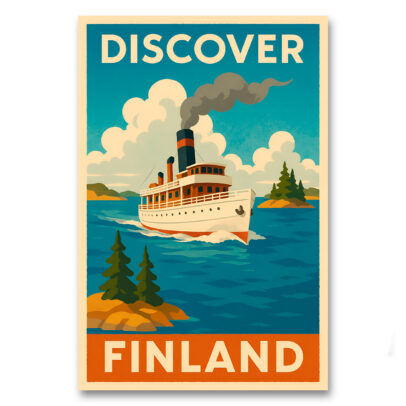 Vintagejuliste Discover Finland saaristo 1