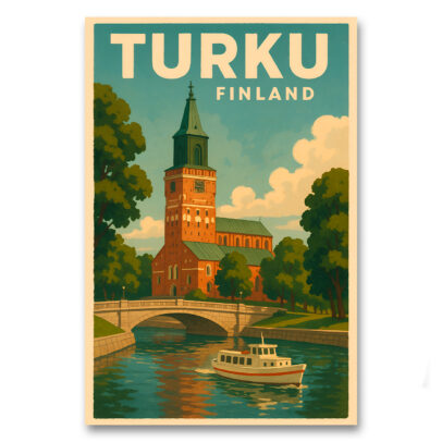 Vintagejuliste Visit Turku - Turun tuomiokirkko