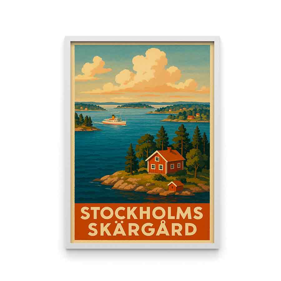 Vintagejuliste Stockholms Skärgård 50x75-1aa