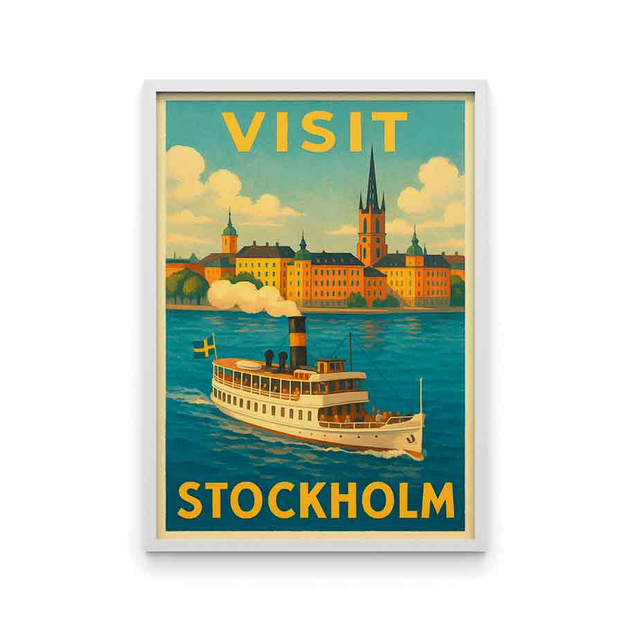 Vintagejuliste Sweden Visit Stockholm 50x75-2aa