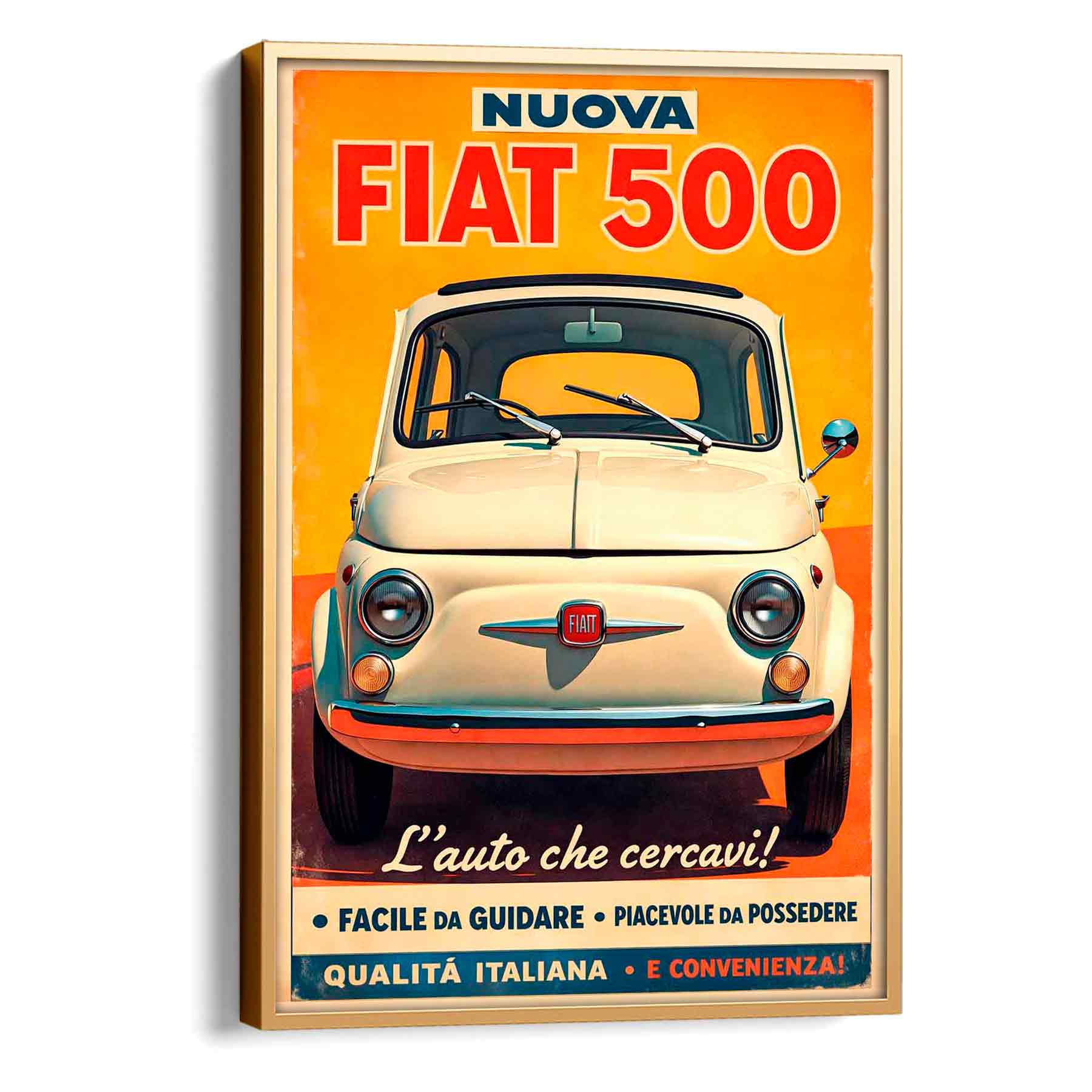 Juliste retro auto Fiat 500 1 50×75-3
