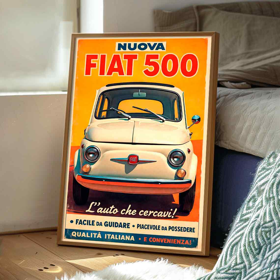 Juliste retro auto Fiat 500 1 50×75-5