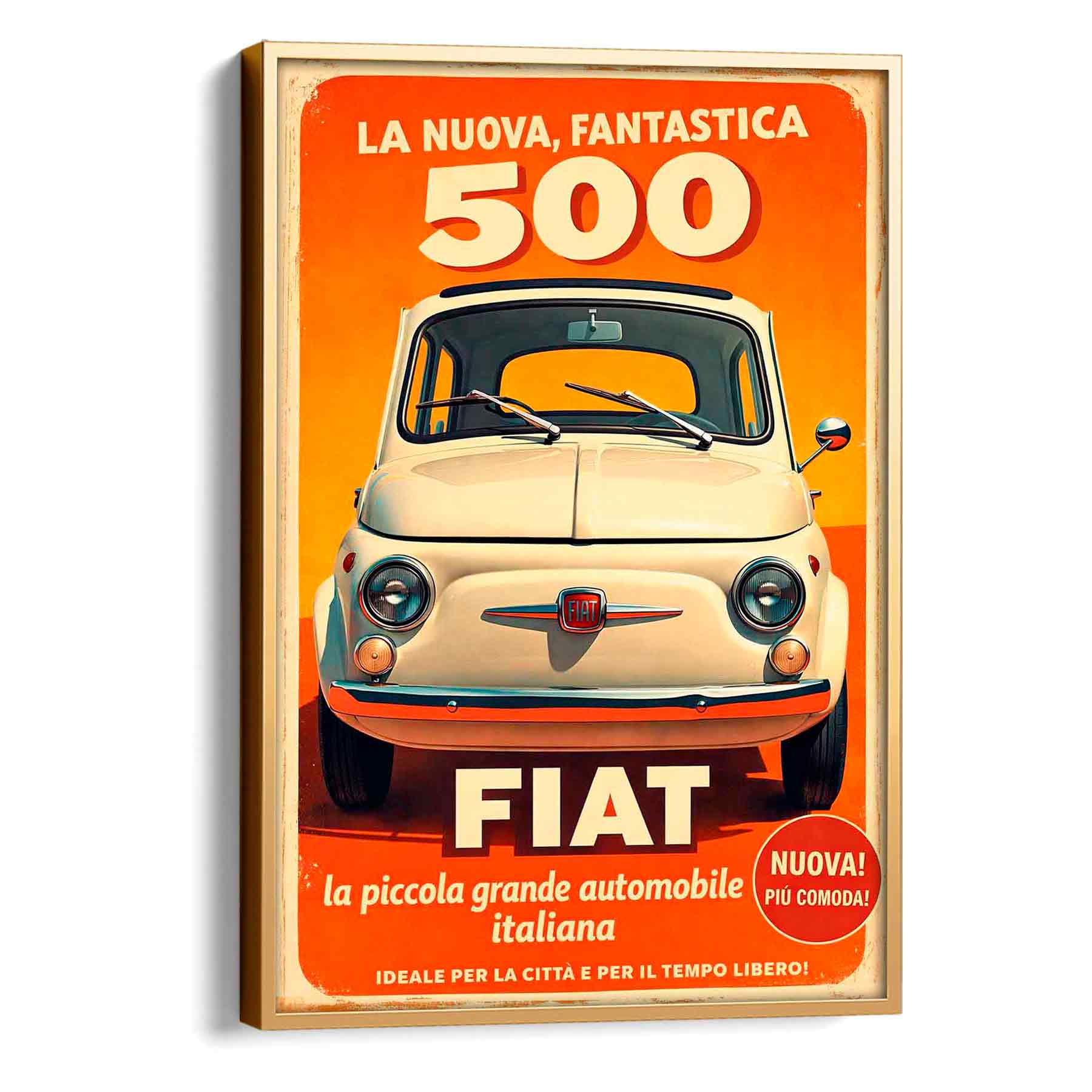 Juliste retro auto Fiat 500 2 50×75-3