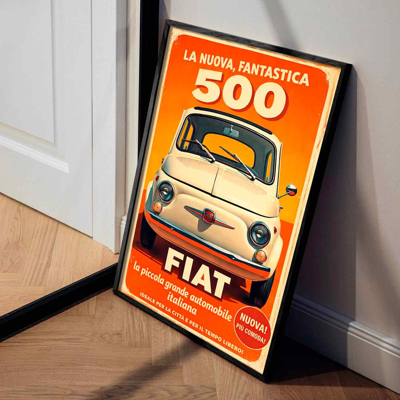 Juliste retro auto Fiat 500 2 50×75-4