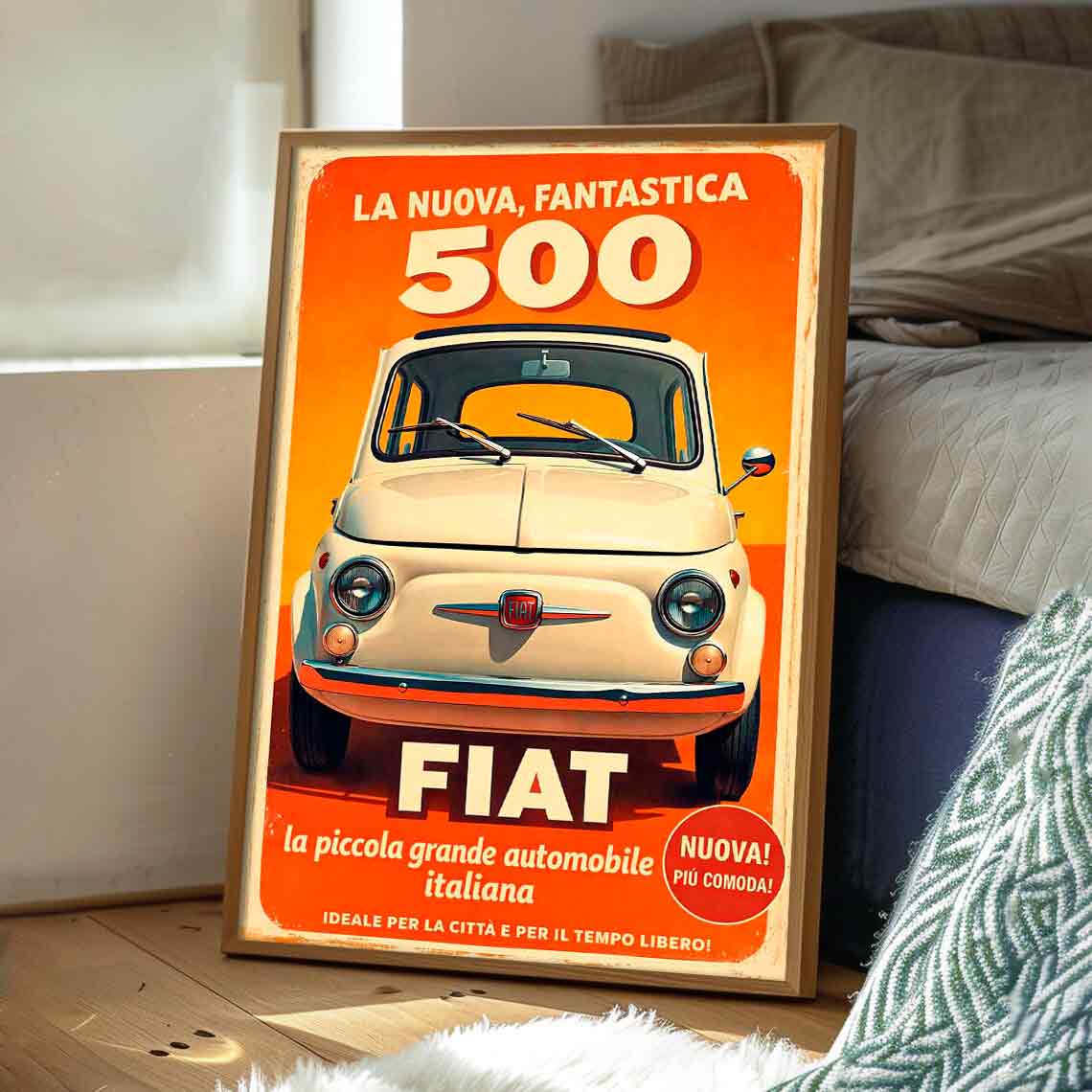 Juliste retro auto Fiat 500 2 50×75-5