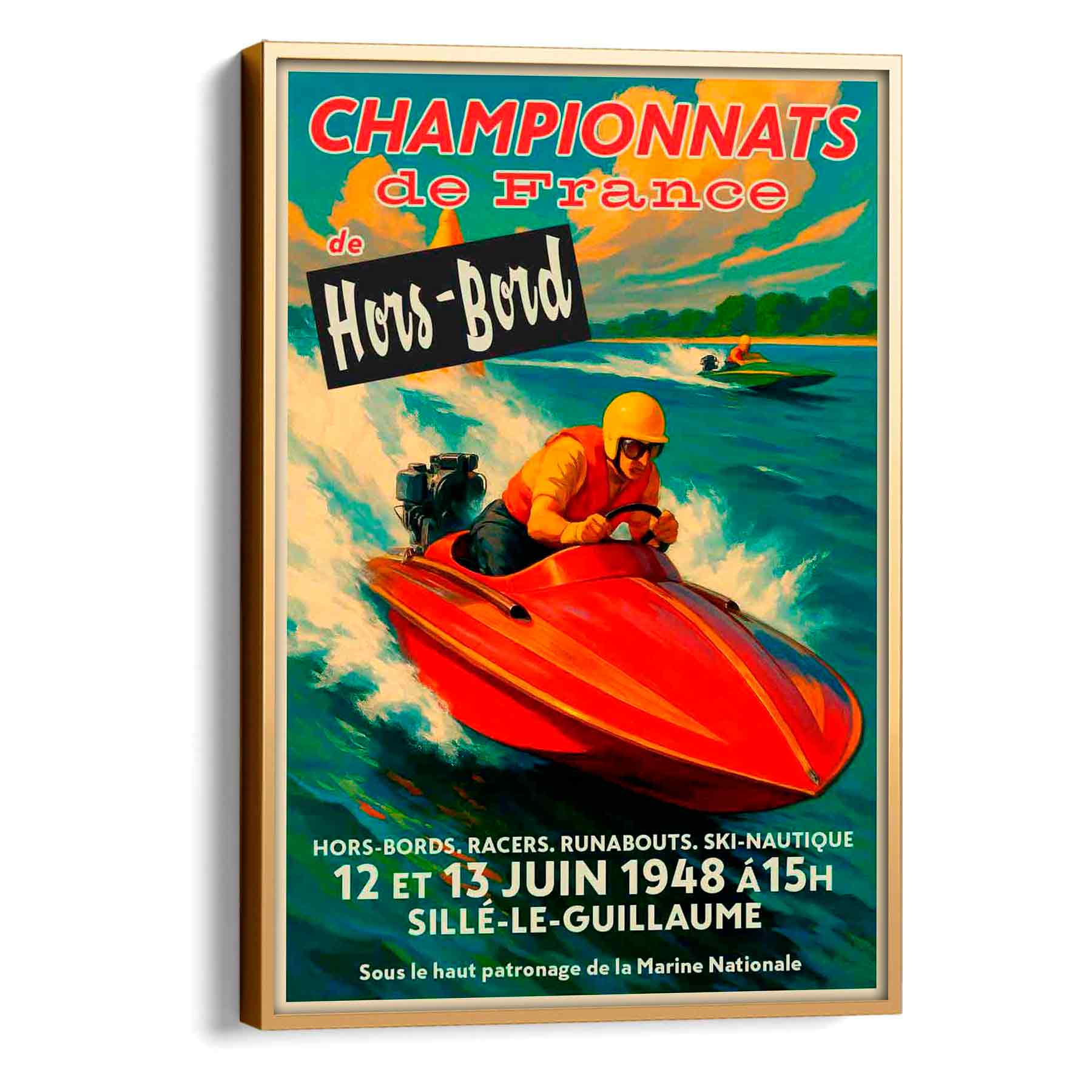 Juliste retro auto Hors Bord Racing LÖ 50×75-3
