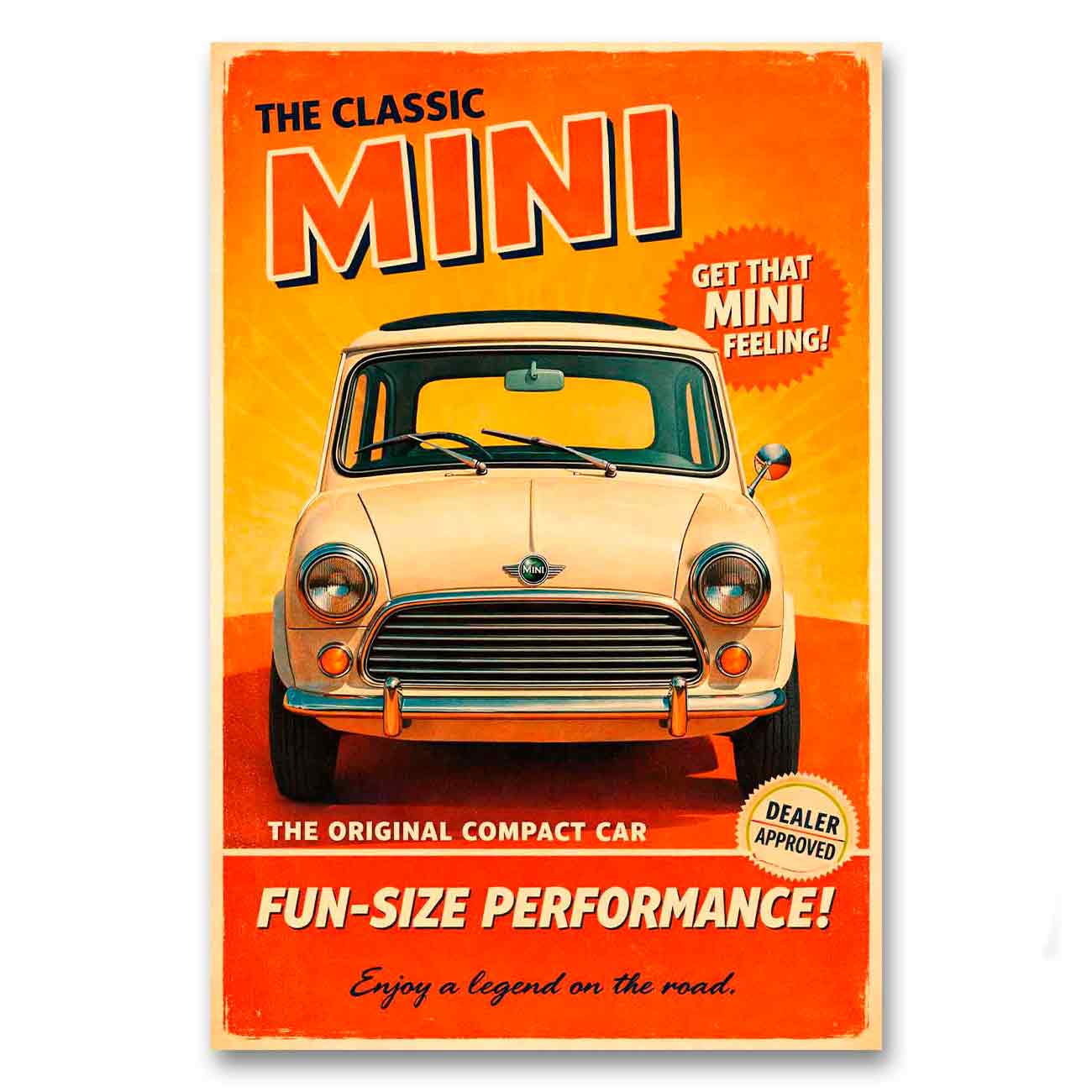 Juliste retro auto Mini 1 LÖ 50×75-2