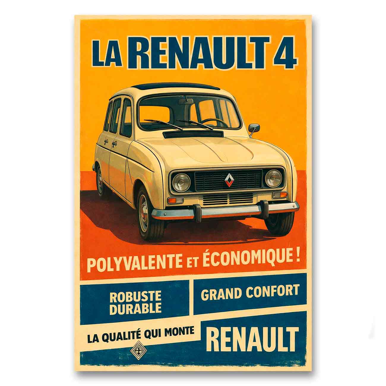 Juliste retro auto Renault 4 1 LÖ 50×75-2