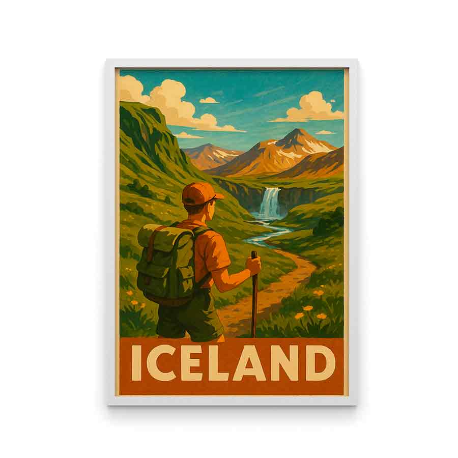 Vintagejuliste Iceland 50×75-2aa